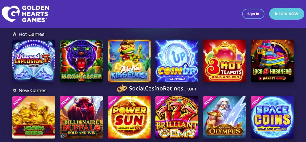 Golden Hearts Social Casino Games