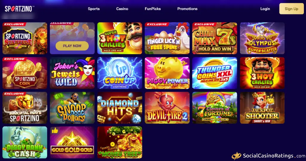 Sportzino Social Casino Games